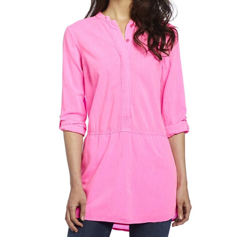 Splendid Shirt Dress in Neon Pink